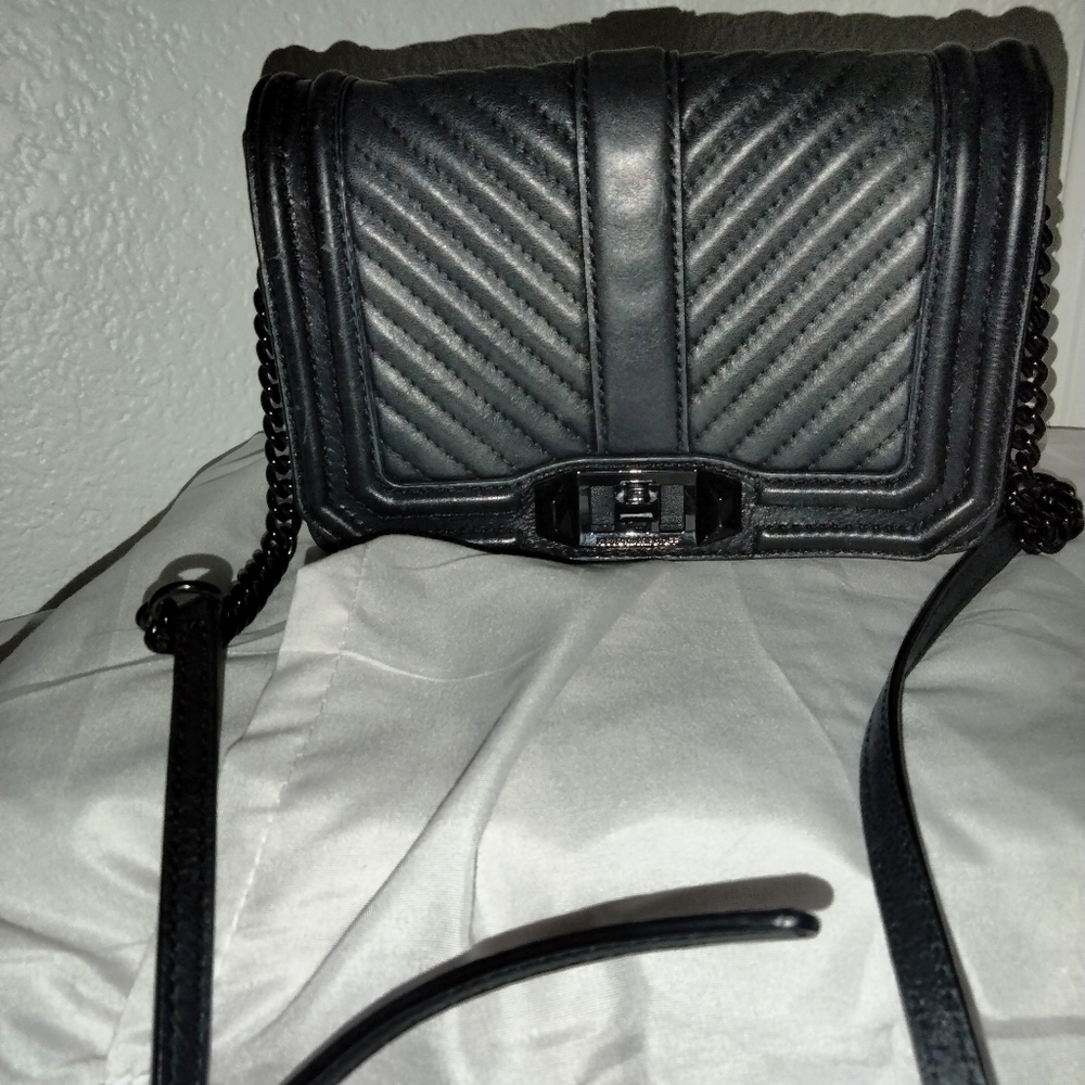 Rebecca Minkoff black leather crossbody purse